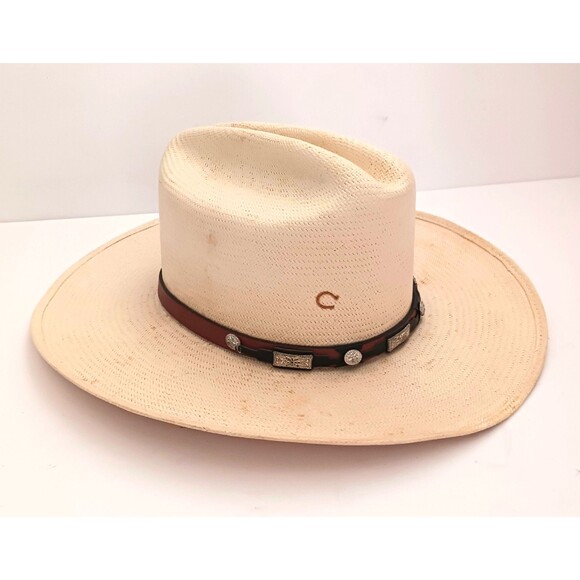 NWT Charlie 1 Horse 3X Shantung Straw Handcrafted Western Hat 6 7/8
